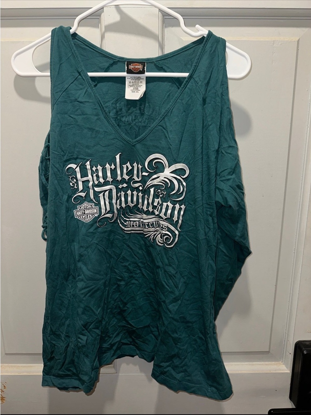 Harley-Davidson Women's Teal Graphic V-Neck Tank Top